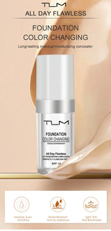 TLM TUM Base de maquillaje líquida profesional, cobertura total, corrector facial, resistente al agua, ilumina, cubre ojeras, 30 ml