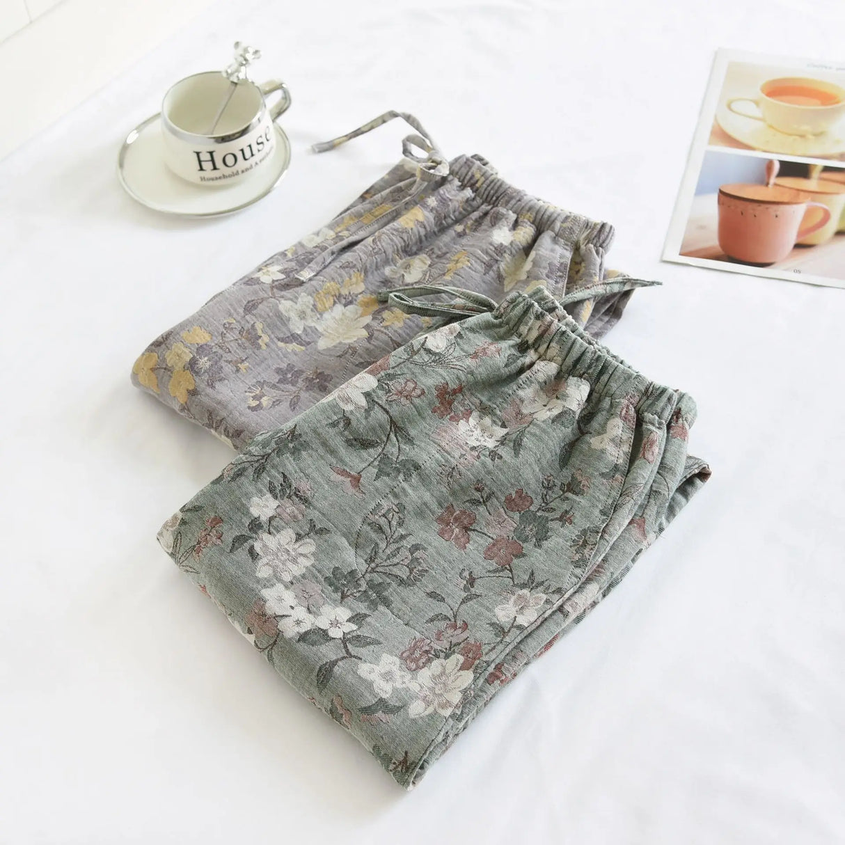 Pyjama 100 % coton pour femme, pantalon ample et confortable, idéal pour l'automne et l'hiver