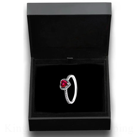 New Colored Crystal 925 Sterling Silver Ring Exquisite Women Shiny Heart Series Simple Ring Valentine's Day Gift for Lovers - Lootquake