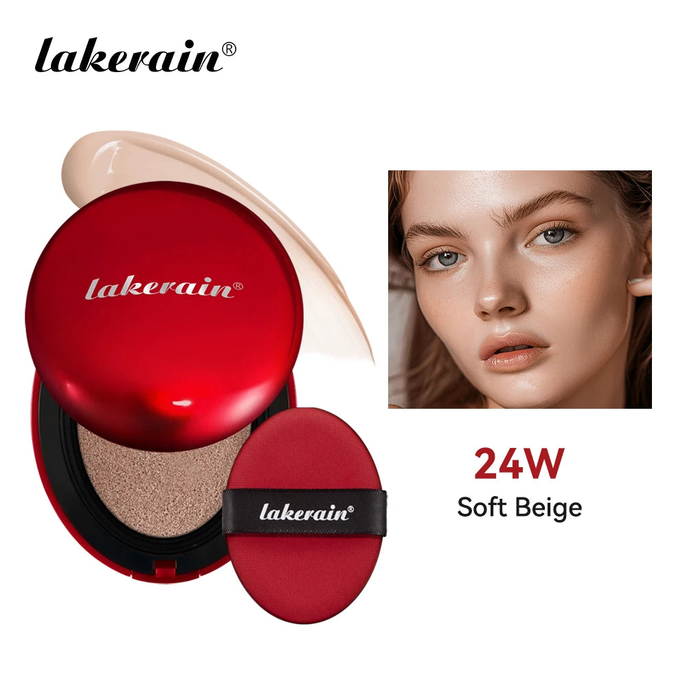 Base de maquillaje en cojín con protector solar Lakerain, resistente al agua, de larga duración, iluminadora, en crema, para mujer, maquillaje facial, cosmética coreana.