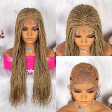 30" Twist Braided Lace Front Wig | Knotless Braids | Long Straight Hair | Heat Resistant Synthetic Wig | For Black Women