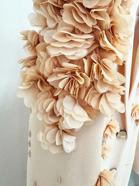 HIGH QUALITY Newest Fashion 2025 Designer Maxi Dresses Women's Long Sleeve Stunning Flowers Appliques Beaded Long Dress - Lootquake