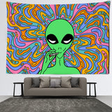 Psychedelic Vertigo Alien Tapestry Wall Hanging Abstract Hippie Tapies Witchcraft Mysterious Bohemian Dormitory Home Decor