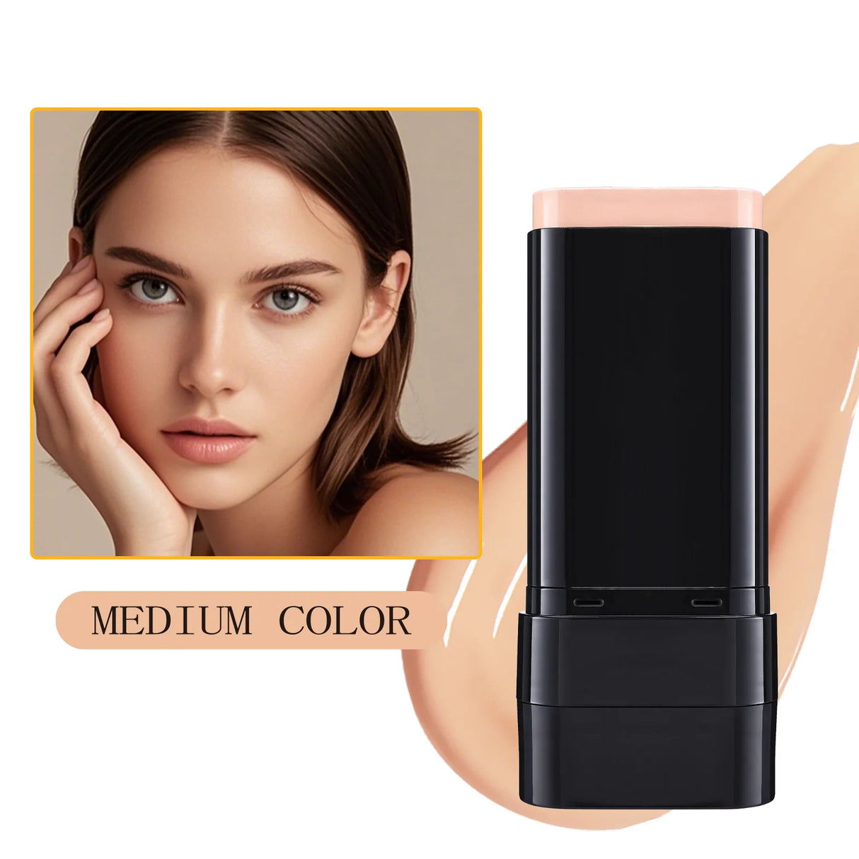 Base de maquillaje en barra de 3 colores, resistente al agua, duradera, control de grasa, alta cobertura, maquillaje para acné, suave, hidratante, corrector.