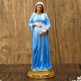 Virgin Mary Statue, Mother of God Pregnant Mary Statue, Expectant Mother Mary Statue,8.4" H, Resin and Stone, Religious Gift