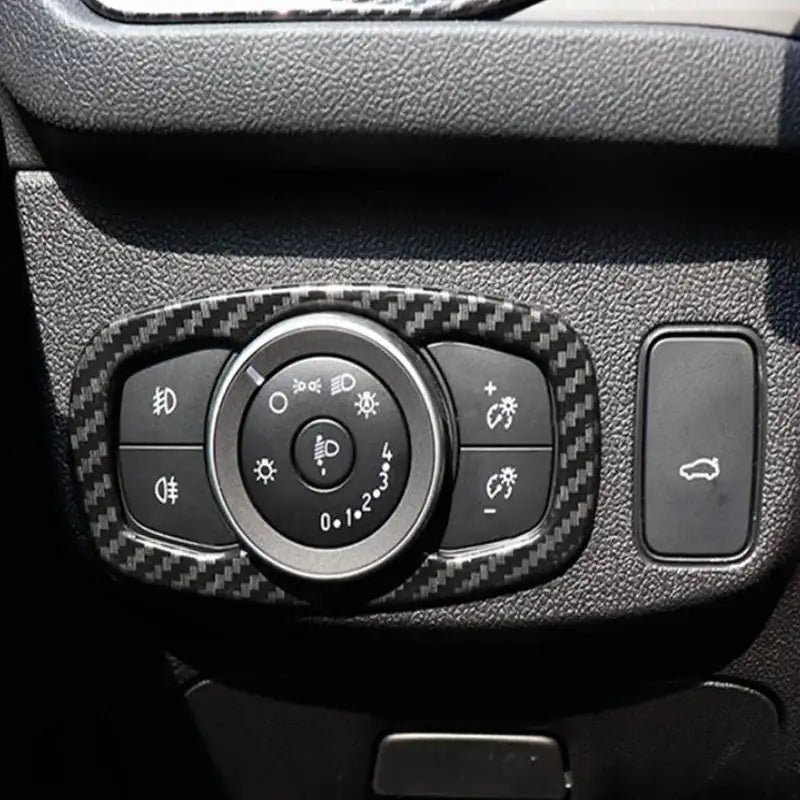 For Ford Focus MK4 2019 2020 Carbon Fiber Look Interior window swtich gear Steering Wheel Headlamp air Switche Button Cover Trim - Lootquake