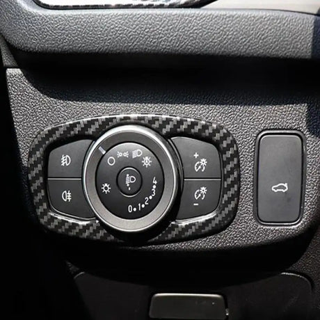 For Ford Focus MK4 2019 2020 Carbon Fiber Look Interior window swtich gear Steering Wheel Headlamp air Switche Button Cover Trim - Lootquake