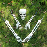 2025 Halloween Decoration Scary Skull Skeleton Hand Bone Realistic Skull Pile Yard Lawn Pile Garden Cemetery Home Decor