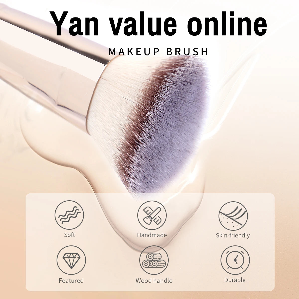 MAANGE - Juego de 2 brochas para base de maquillaje, crema líquida, polvos, contorno, pulido, difuminado, corrector, brochas faciales, herramientas de maquillaje cosmético
