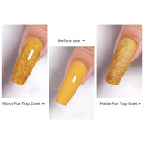 Vendeeni - Esmalte de uñas en gel con efecto mate brillante, capa superior de terciopelo afelpado, UV LED, 15 ml