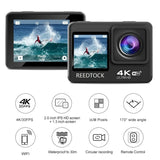 Cámara de acción 4K/30FPS con pantalla dual, cámara subacuática impermeable con control remoto, WiFi, grabadora de video deportiva para casco