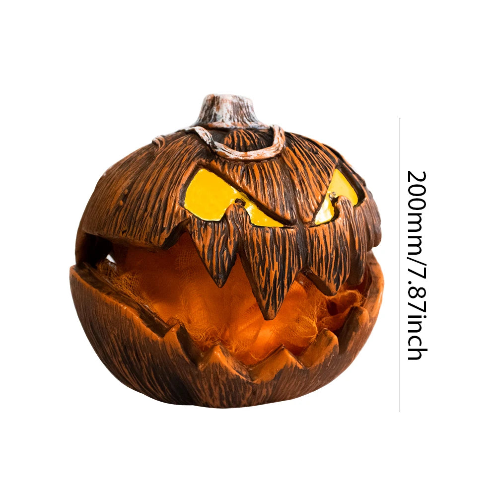 Halloween Pumpkin Decoration Realistic Scary Atmosphere Light Battery Powered with Light Up Eyes for Courtyard Bar Haunted House