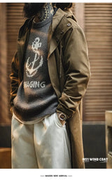 Maden Retro M51 Hooded Windbreaker Loose Fit Cotton Zipper Mid-length Jacket Versatile Solid Color Outerwear for Men's Autumn - Lootquake