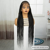 36" Natural Cornrow Knotless Braids Wig | Full Lace | Baby Hair