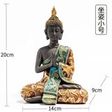 Estatua grande de Buda de Tailandia, escultura de Buda de resina verde hecha a mano, budismo hindú, fengshui, figura de meditación, decoración del hogar