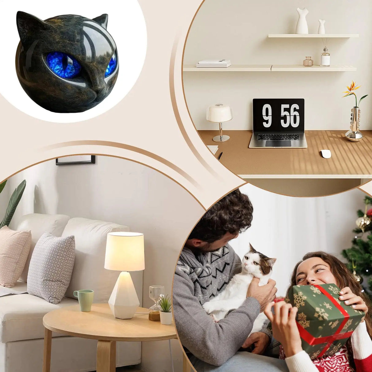Sculpture en pierre de chat noir de luxe, sculpture en pierre de chat noir, statues de chat, décoration d'intérieur pour bureau, Halloween, chambre à coucher, bibliothèque