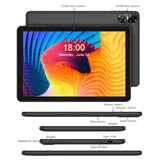 Tablette PRITOM 10 pouces Android 13, 8 (4 + 4) Go + 64 Go extensible 1 To, Wi-Fi 6, haut-parleurs et appareil photo double boîtier, BT 5.0, avec stylet mécanique C