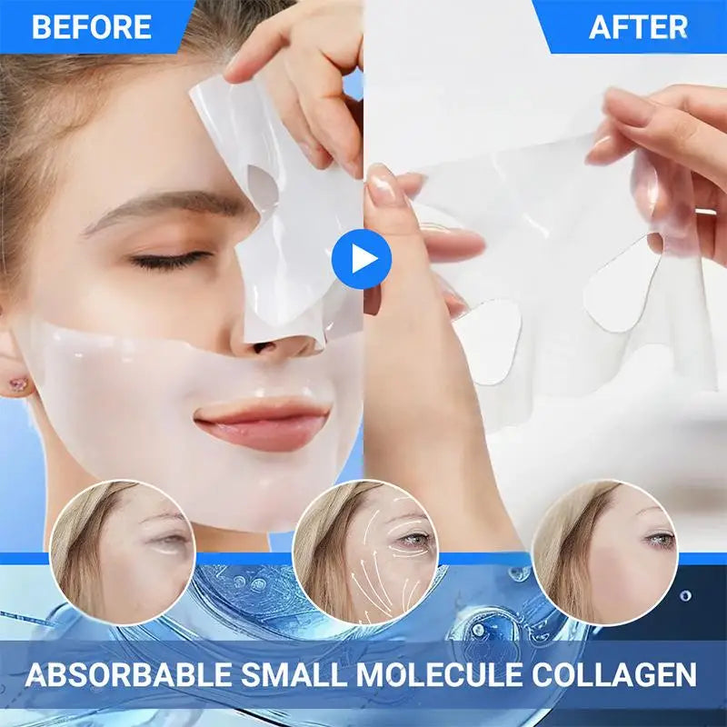 Mascarilla facial de biocolágeno (1/3/5/10 unidades), antiarrugas, aclara líneas finas, reafirma la piel, antiedad, ilumina, cuidado de la piel, cosmética coreana.