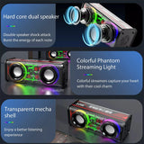 Altavoces duales Bluetooth 5.0 inalámbricos RGB1800mAh Altavoces mecánicos transparentes Efecto de luz Altavoz Subwoofer de graves Mini altavoz