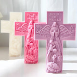 Cross Angel Virgin Mary Jesus Candle Silicone Mold Handmade Greek Mythology Sculpture Plaster Candle Soy Wax Mould Home Decor