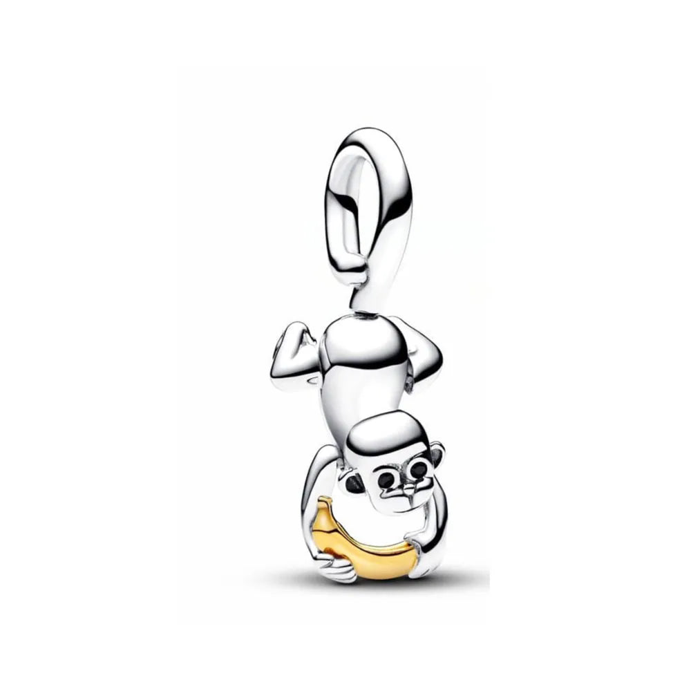 Nuevo dije de rana perezosa de plata 925 con forma de animal, pato, cerdo, oso, compatible con pulsera original, decoración, colgante para mujer, regalo de joyería