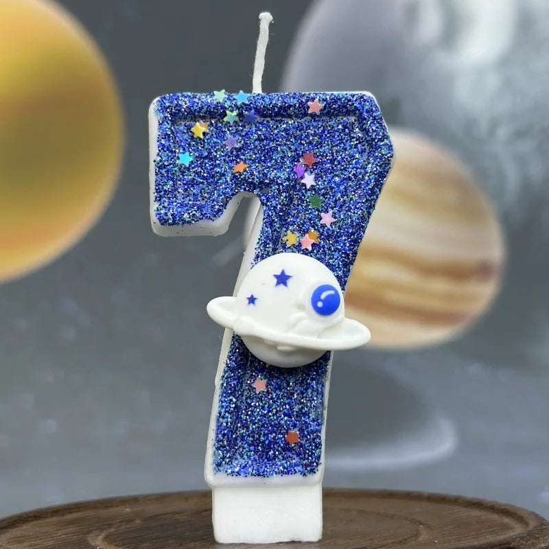 Vela con número, vela azul creativa para pastel de cumpleaños, para usar en fiestas de cumpleaños y decoración de bodas, día de la madre, graduación.