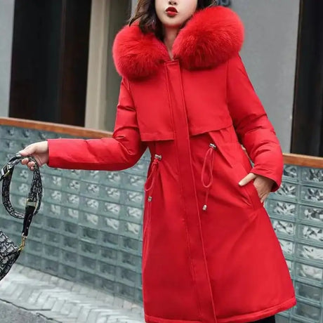 New In Coats & Jackets Women's Winter Padded Jacket Loose Casual Outerwears Fleece Hodded Windbreaker Elegant Office Lady's Coat - Lootquake