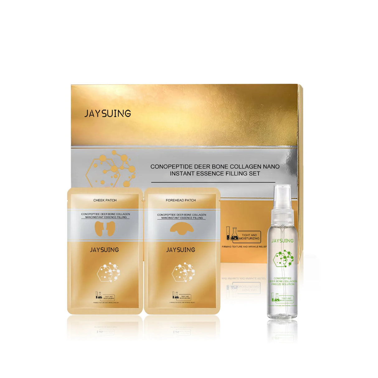 Collagen Essence Kit Peptide Deer Bone Anti Aging Dilutes Dark Sp-ot Fine Line Shrink Pore Wh-itening Tighten Facial Filling Set