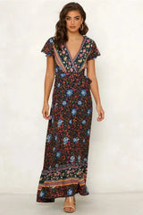 Vestido largo sexy con estampado de vacaciones de verano 2024 para mujer