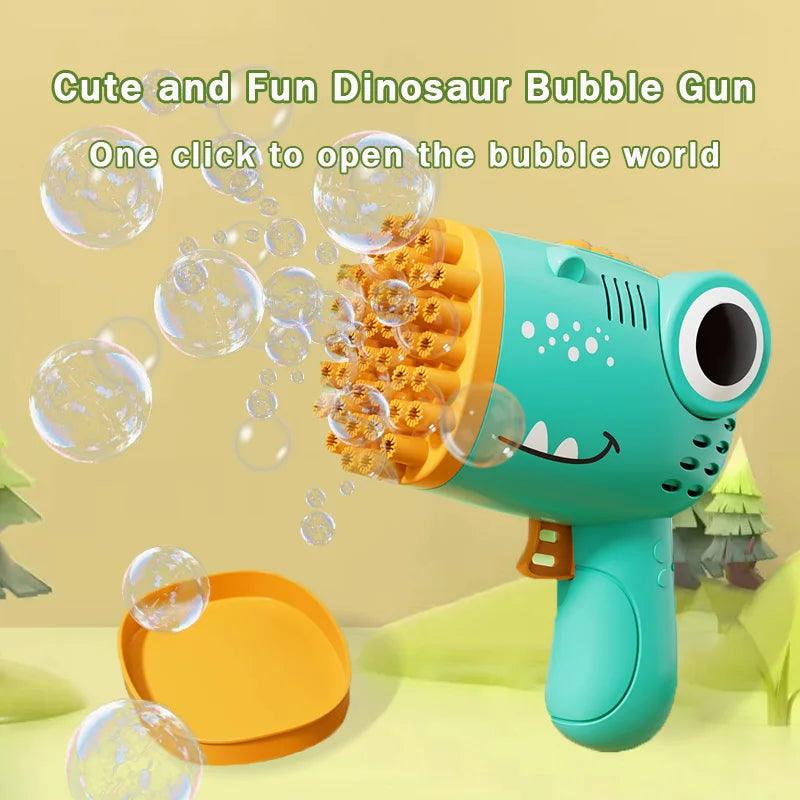 40 Hole Dinosaur Bubble Handheld Bubble Machine Electric Bubble Gun Outdoor Wedding Party Toy