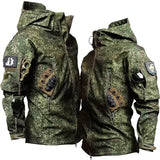 Camo Winter Tactical Sets Men Shark Skin Soft Shell Hooded Jacket+Multi-pocket Straight Cargo Pant 2Pcs Suits Waterproof Set - Lootquake