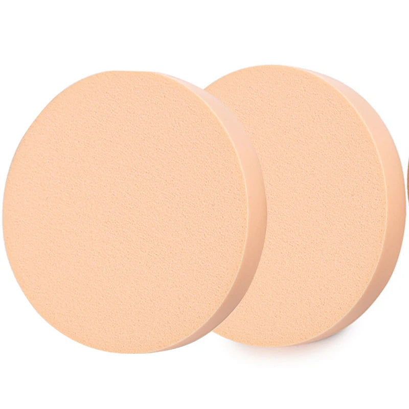 6/2Pcs Facial Powder Foundation Puff Round Shape Portable Soft Cosmetic Puff Makeup Foundation Sponge Wet Dry Use Beauty Tools