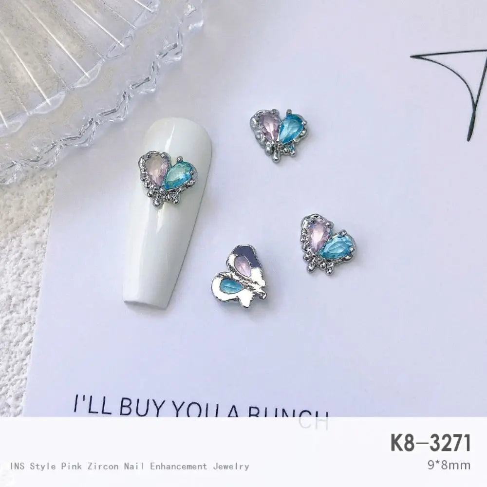 Light Luxury Charms Luxury Nails DIY Nail Charms Japanese Style Pink Jewel Nails Decor Manicure Ornaments Alloy