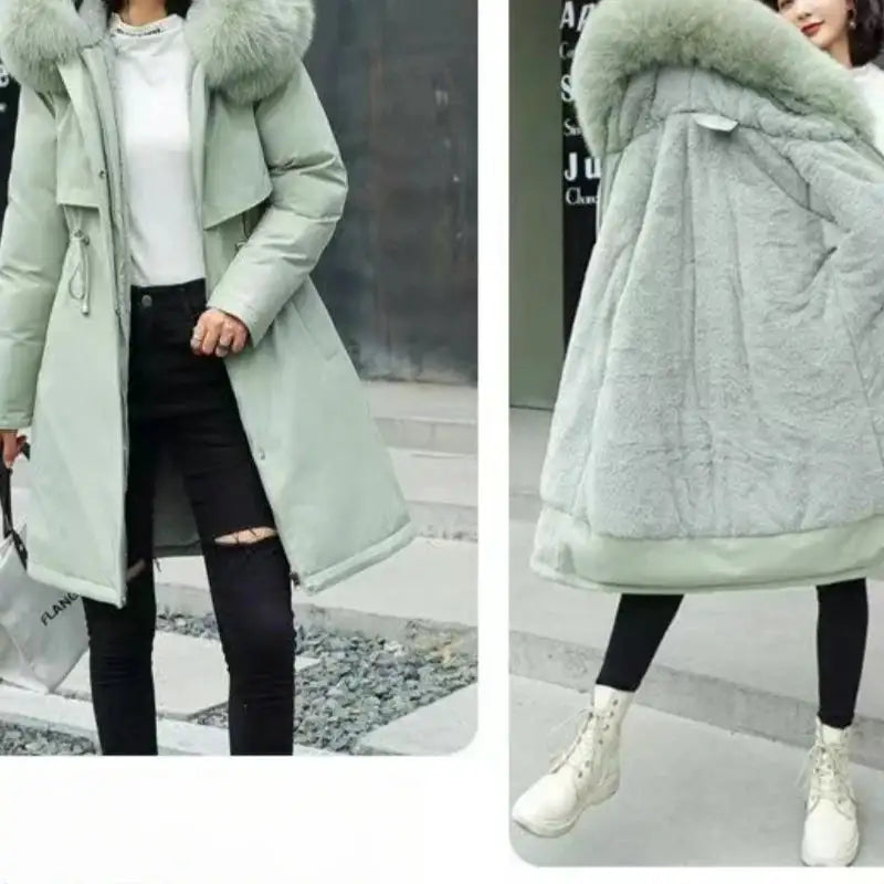 New In Coats & Jackets Women's Winter Padded Jacket Loose Casual Outerwears Fleece Hodded Windbreaker Elegant Office Lady's Coat - Lootquake