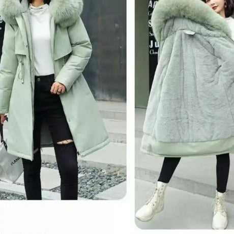 New In Coats & Jackets Women's Winter Padded Jacket Loose Casual Outerwears Fleece Hodded Windbreaker Elegant Office Lady's Coat - Lootquake
