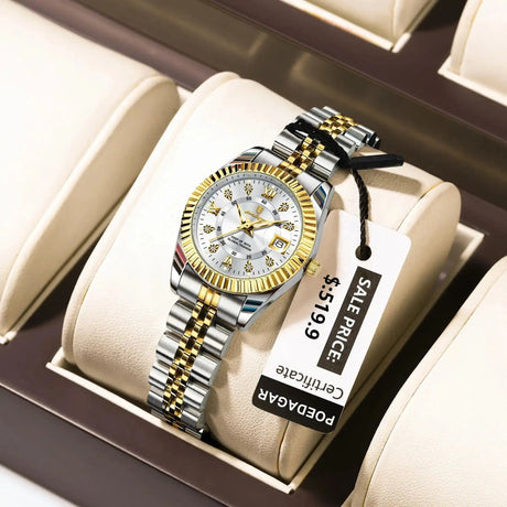 POEDAGAR Luxury Elegant Watch for Women Waterproof Luminous Date Ladies Watch Stainless Steel Quartz Women's Watches Girl Reloj - Lootquake