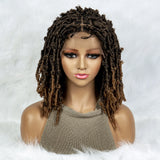16" Short Knotless Butterfly Locs Wig | Synthetic Lace Front