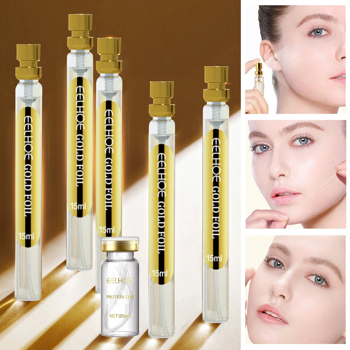 Hilo de colágeno, lifting instantáneo, eliminador de arrugas, suero de proteína soluble, relleno facial absorbible, cuidado de la piel antienvejecimiento. Nuevo.