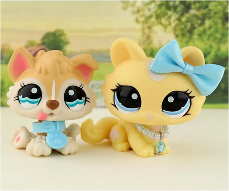 Mini 2pcs Lot Pet Shop Dogs and Cats Collectable With Accessories Best Gift For Kids Toy - Lootquake