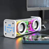 Altavoces duales Bluetooth 5.0 inalámbricos RGB1800mAh Altavoces mecánicos transparentes Efecto de luz Altavoz Subwoofer de graves Mini altavoz