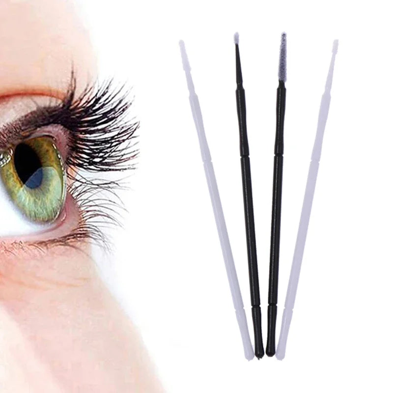 Lot de 100 micro-brosses professionnelles jetables pour extensions de cils, pour maquillage, mascara, pinceaux de maquillage
