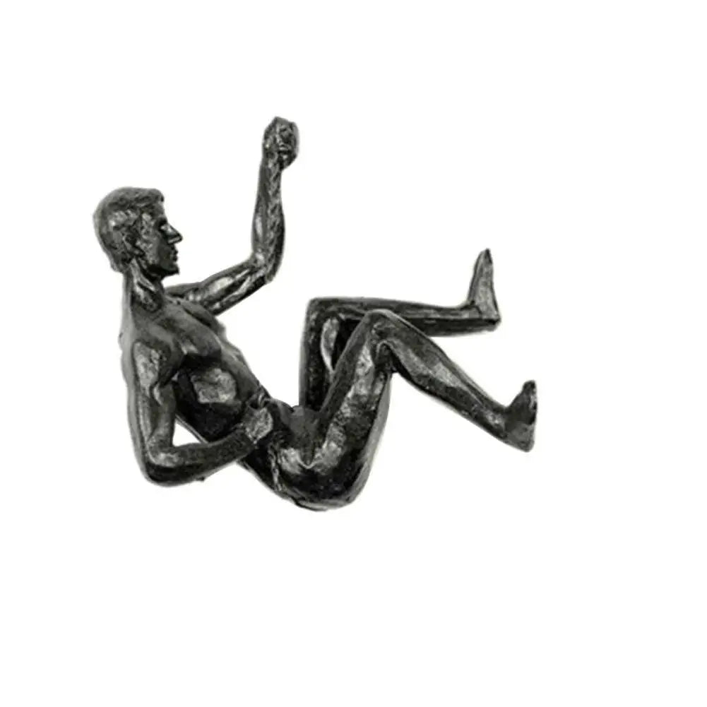 Escultura de resina de atleta moderna y sencilla para Navidad de 2024, escultura creativa de hombre escalador, escultura de pared acabada a mano para arte mural.