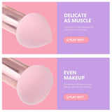 Lot de 3 pinceaux de maquillage pour femme, houppette à tête de champignon, pour fond de teint, correcteur, estompeur, avec manche lisse, outils de beauté