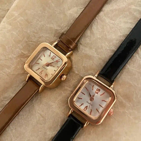 Women Watch Small Square Dial Thin Leather Strap Ladies Wristwatch Elegant Female Watches Casual Relogios Feminino Reloj - Lootquake
