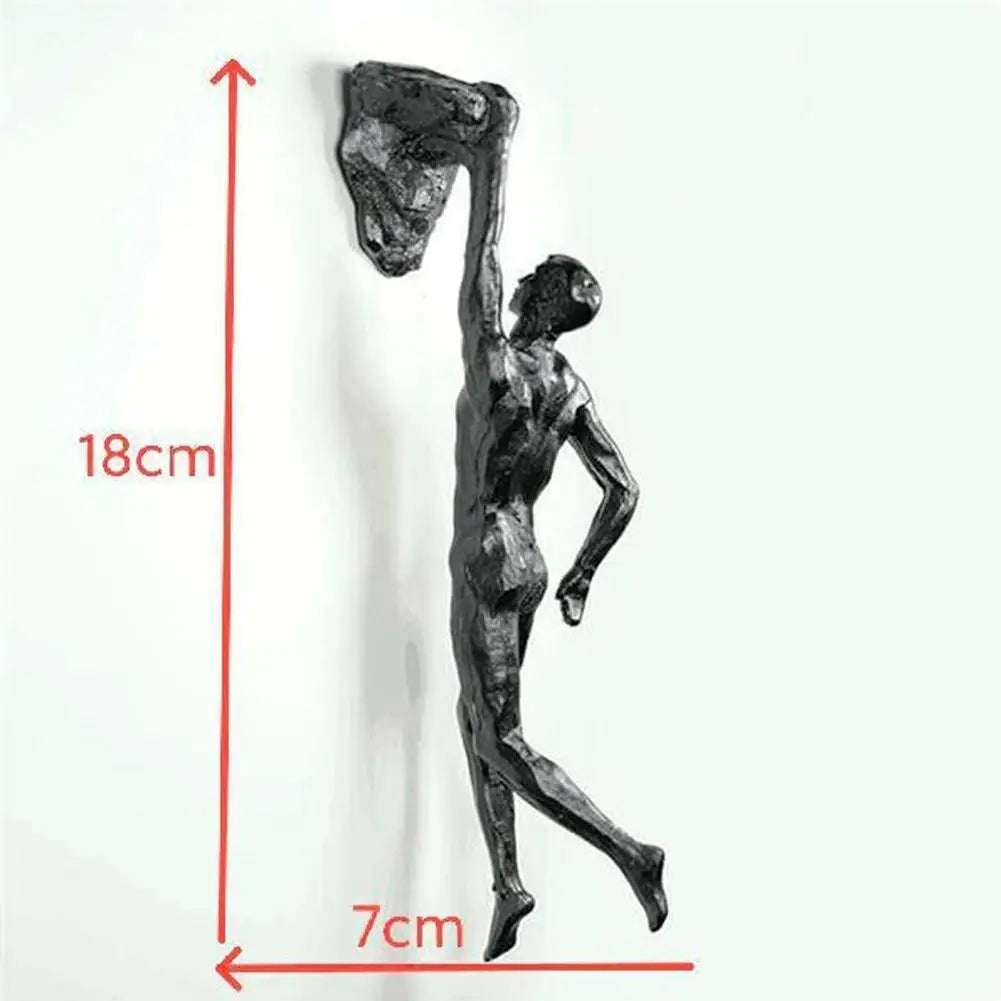 Escultura de resina de atleta moderna y sencilla para Navidad de 2024, escultura creativa de hombre escalador, escultura de pared acabada a mano para arte mural.