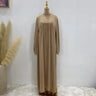 Plain Abaya Muslim Long Dress Women Balloon Sleeve Casual Islamic Clothing Dubai Turkish Modesty Kaftan Ramadan Eid - Lootquake