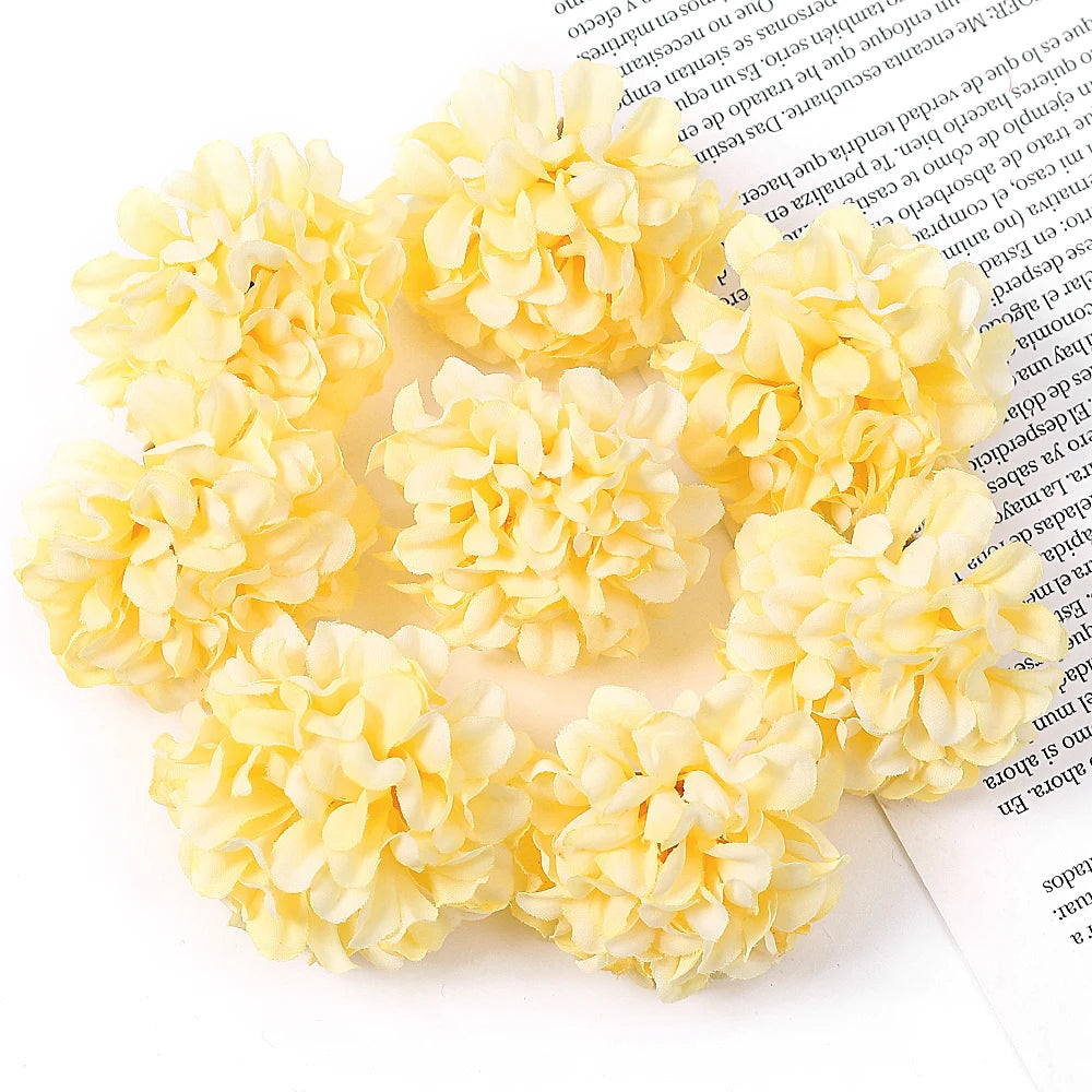 10Pcs Artificial Flowers Silk Hydrangea Fake Flower Head For Wedding Decoration Party Home Decor DIY Wreath Gift Craft Accessory