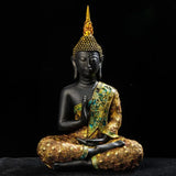 Estatua grande de Buda de Tailandia, escultura de Buda de resina verde hecha a mano, budismo hindú, fengshui, figura de meditación, decoración del hogar