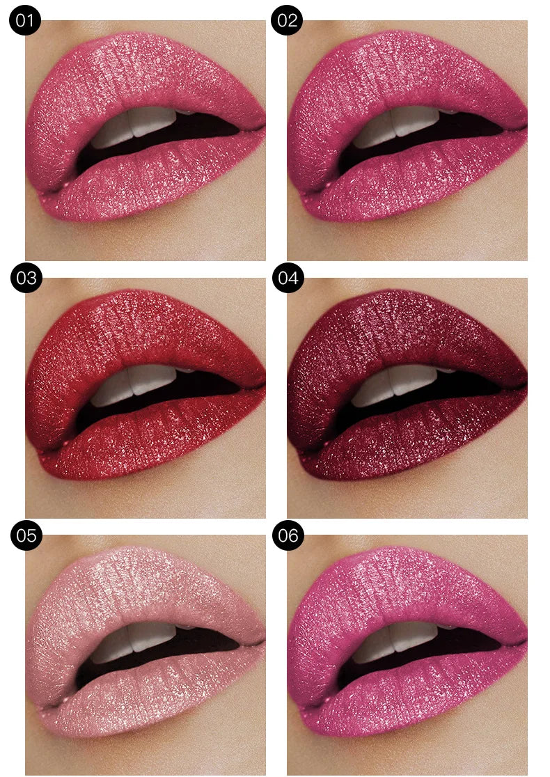 Diamond Shimmer Pearlescent Lip Gloss Waterproof Long Lasting Non-stick Cup Matte Glitter Liquid Lipstick Lip Glaze Lips Make Up