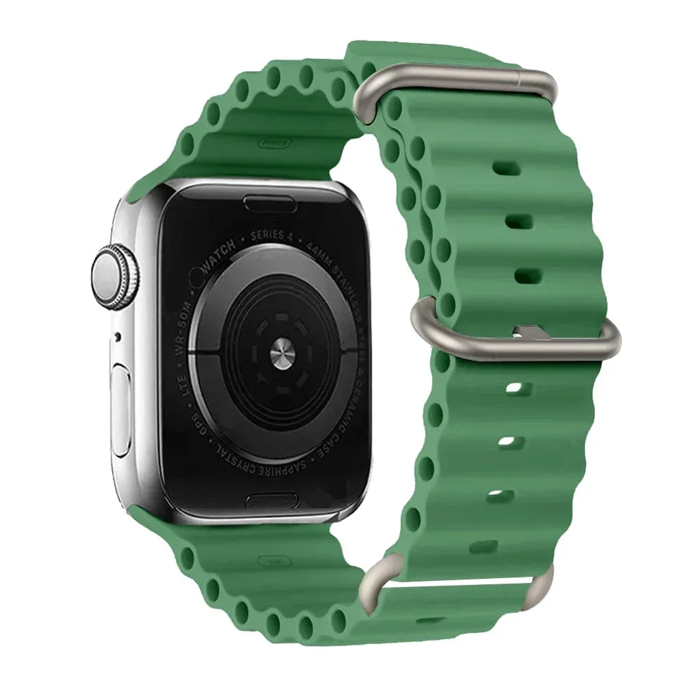 Silicone Strap For watch band 44mm 40mm 49mm 45mm 41mm 38mm accessorie correa bracelet iWatch Ultra 2 series 7 6 5 se 8 9 - Lootquake